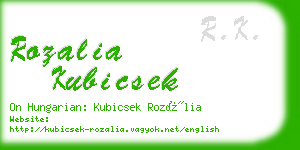 rozalia kubicsek business card